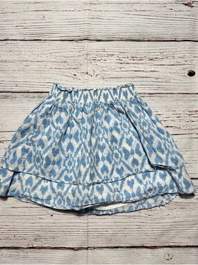 Janie and Jack Blue White Ikat Tiered Ruffle Skirt Girls 8